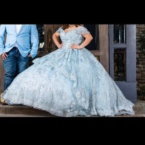 Quinceanera Morilee light blue dress